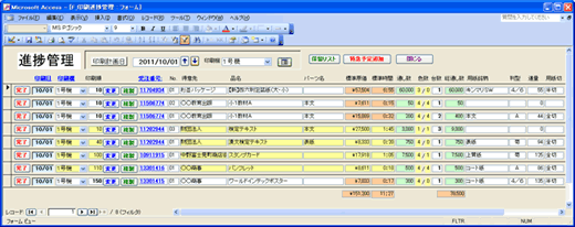 標準原価ツール：進捗管理フォーム