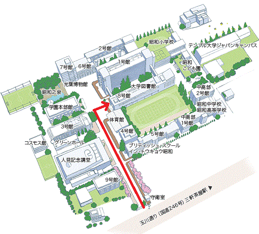 本試験東京会場昭和女子大学試験会場への案内図 Jagat